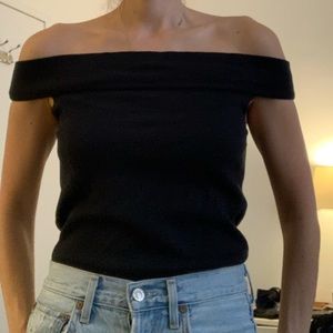 Rag and bone Off the shoulder black tee